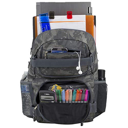 Eastsport Travel Skateboard Backpack Double Strap Laptop Bag Multi-Sport Design for Men and Women, Static Camo - color: Static Camo