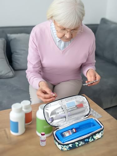 YOUSHARES Peptide Vials Cooler Travel Case - TSA Approved | Diabetic Insulin Vial Cooling Bag , Protective Ice Brick, Refrigerated Diabetes Supplies Organizer,GLP-1 Medication Storage - color: 01_camellia