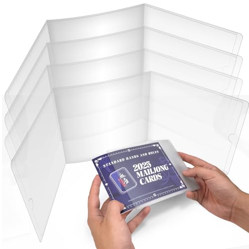 2025-2026 Mah Jong Card Sleeve Holder, Fit Large Print Size(6 1/8”x4 3/4”), Durable Protective Cover Holder, Mah Jong Card Protector Set (Frosted-4Pack) - style: Frosted-4Pack