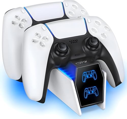 OIVO PS5 Controller Charging Station, 2H Fast Charger for DualSense & Edge | Dual PS5 Controller Charging Dock, Comes with 2 Cable Types, No Extra Adapter Required, Built-in Short-Circuit Protection