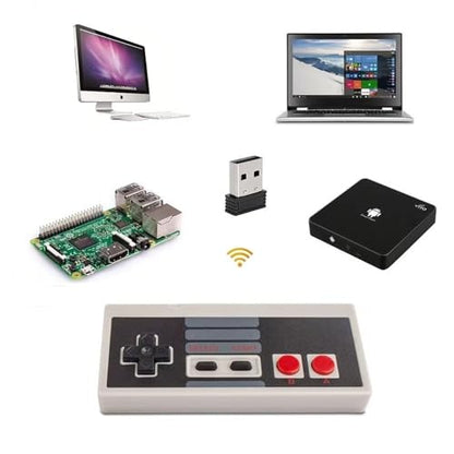 ZAMPAM USB Wireless Controller Game Controller, 2.4G Wifi Wireless Gamepad Compatible with PC, Mac OS, Raspberry PI add Turbo Function 2 PACKS (Does Not Work with Mini Nes)