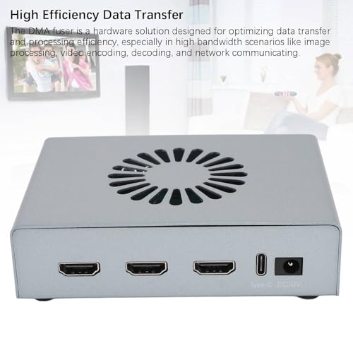 DMA Fuser 4K 60Hz, HD Multimedia Interface Overlayer Synthesizer with Dual Signal Integration, 2K 144Hz Computer Games Fusion Capture Card for Gaming and Video Conferencing,