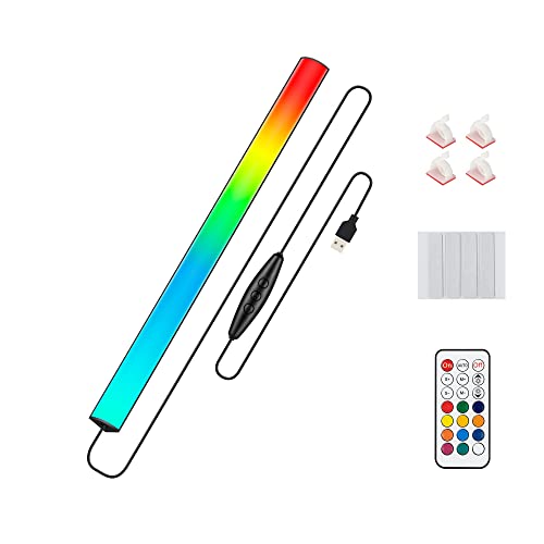 Under Monitor RGB Light Bar, LED Light for Desk Gaming Setup, USB Powered Keyboard Light, 12 Inch 5V, 353 Color Change Modes, Wireless Remote, LED Ambient Lights for Room Decor, Desk Setup, PC - size: 12 inch