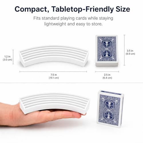 Playing Card Holder Stand – Hands-Free Card Organizer for Board Games | Multi-Tier Slot Design | Freestanding Tabletop Display Rack for Poker Night, Family Game Night & - color: White