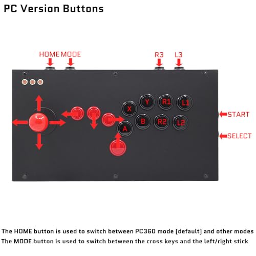 FightBox M1-PC All Button Leverless Arcade Fight Stick Game Controller Compatible With PC/PS3/Switch