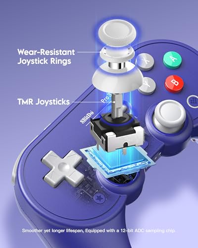 8Bitdo Pro 3 Bluetooth Controller (Purple) - TMR Joysticks | For Switch/Switch 2, Windows/Apple/Android, Swappable ABXY Buttons, Pro Back Buttons, Hall Effect Triggers, Charging Dock - color: Purple, size: Pro 3