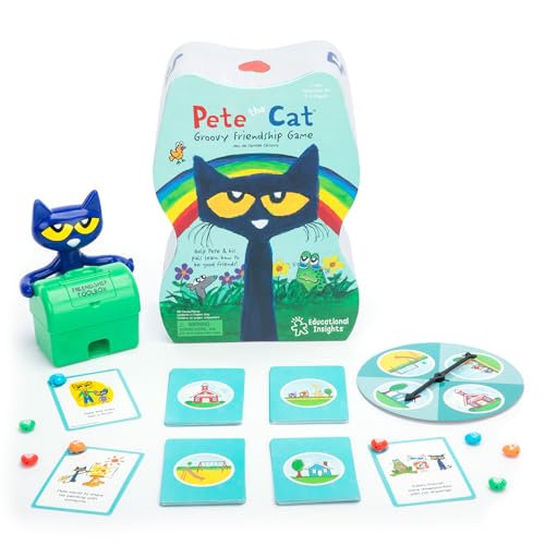 Educational Insights Pete the Cat Groovy Friendship Game - Preschool Board Games for Kids 4-6, Social Emotional Learning Games for Kids, Skill-Building Toddler Matching Game, Family Fun with Toddlers