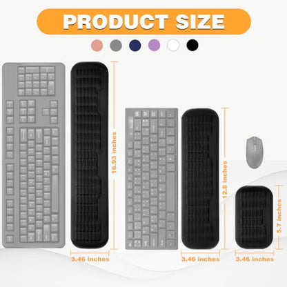 UnivoColors Ergonomic Mouse Wrist Rest,Latest 3.0 Wave Curve Design,High-Resilience Memory Foam Non-Slip Base,Reduces Wrist Fatigue,Ideal for Office Gaming & Long Hours of Use(Black) - color: Black, style: Mouse Wrist Pad