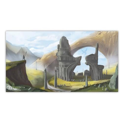 Forged Dice Co. Dice Tray 14" - Reversible Dice Rolling Mat - Compatible with Board Games and Tabletop RPGs Like Dungeons and Dragons Pathfinder Roleplaying Games - Lost Outpost - color: Black Tray W/ Lost Outpost Mat