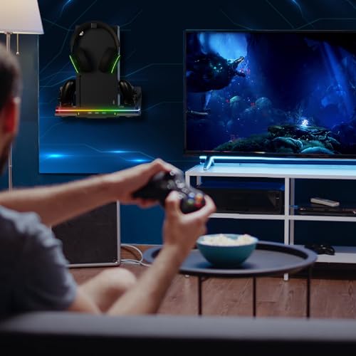 Wall Mount with Cooling Fan Charging Stand for Xbox Series X/S, Vertical Dual Controller Charger Station with 2 X 1100 mAh Rechargeable Battery for Xbox Console Accessories, 3 USB Ports, Headset Stand - size: Wall Mount+Cooling Charging Stand+Battery Pack