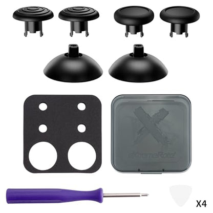 eXtremeRate ThumbsGear Interchangeable Ergonomic Thumbsticks for Nintendo Switch 2 Pro Controller, Replacement Analog Thumb Sticks & Tools, 2 Height Adjustable Convex & Concave Grip Joysticks - Black - color: Black