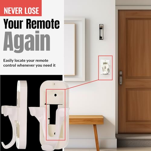 Anderic Wall Mount Bracket for Hunter 99122, 99123, RAN003, K047402 and Other Same Style Handheld Remote Control transmitters - 99122WM - White