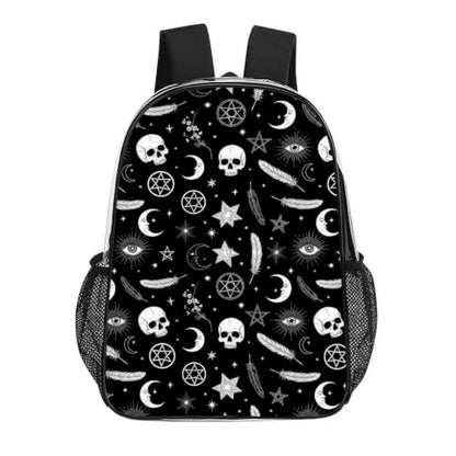 Clear Transparent Beach Backpack Waterproof Sand Water Resistant | Heavy Duty, Goth Raven Crow Skull Moon Star Gothic Witch Spirit Board, See Through Daypack - color: Pattern (834)