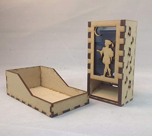 Bard Mini Dice Tower v1 Medium Blue Acrylic Window Laser Cut MDF Unique Gift