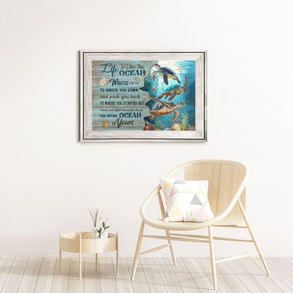 Sea Turtle Ocean Jigsaw Puzzle for Adult 1000 Pieces Unique Inspiration Quote Wooden Jigsawwith Letters on Back Challenging Family Activity Games Turtle Gifts - color: Ocean Turtle 01, size: 1000PCS