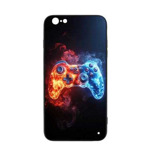 for iPhone 6/6S Case - All-New Game Controller Design, Glass Back + TPU Inner Shell, Military-Grade Tested, Extreme Slimness, Bare-Hand Feel, Precise Cutouts, Cell Phone Cases for Boys Girls - color: game controller-12, size: iPhone 6/6S