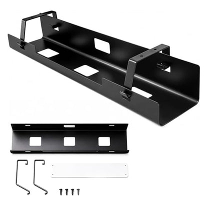 Under Desk Cable Management Tray 23.6" – Steel Wire Cable Holder Organizer for Work from Home, Office & Gaming Setup