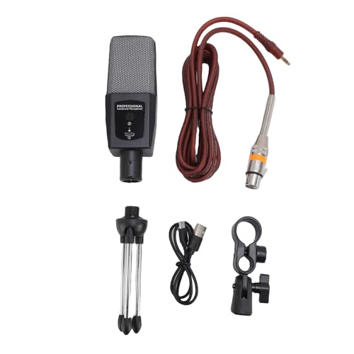 Condenser Microphone with RGB Lighting for Gaming Streaming Podcasting USB Adjustable Tripod Stand