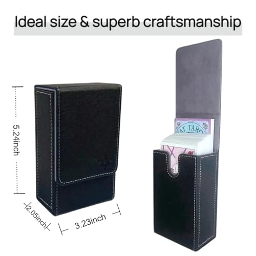 Tarot Card Holder, Leather Tarot Card Case, with Magnetic lid Closure-Suitable for Tarot Cards (gray) - color: gray