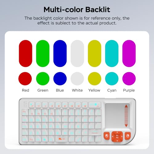 Mini Keyboard with Touchpad, Mini Bluetooth Keyboard, Ultra-Compact Portable for IT Professionals, Field Service Technicians, Home Theater PC & Multi-Device Travel - Durable &Reliable, White - color: white