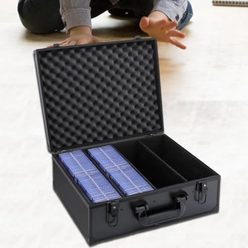 Card Storage Box Aluminum Storage Box for Valuable Card Collection Trading Card Organizer Aluminum Box Organizer for, 4 Compartments