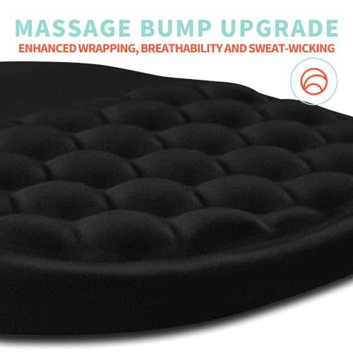 Ergonomic Mouse Pad Wrist Support with Memory Foam Massage Bulge, Carpal Tunnel Pain Relief Mousepad Wrist Rest for Mouse(12x8 inch, Black) - color: Kg002-black