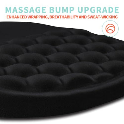 Ergonomic Mouse Pad Wrist Support with Memory Foam Massage Bulge, Carpal Tunnel Pain Relief Mousepad Wrist Rest for Mouse(12x8 inch, Black) - color: Kg002-black