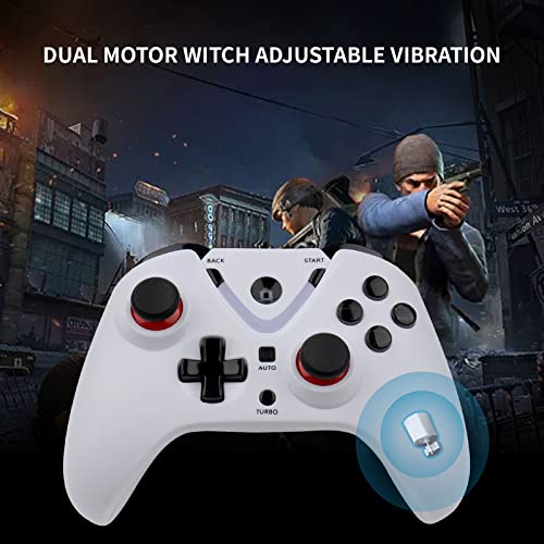 Wireless Game Controller with LED Lighting Compatible with Xbox One S/X, Xbox Series S/X Gaming Gamepad, Remote Joypad with 2.4G Wireless Adapter, Rechargeable Battery - color: White