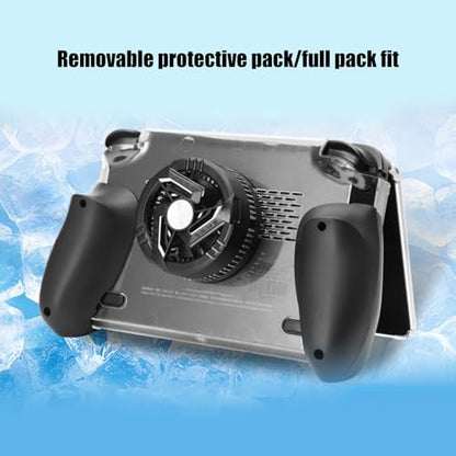 Semiconductor Cooling Fan Full Protections Protective Case with Heatsink Game Console Case Protector Protective Cover - color: Transparent blue