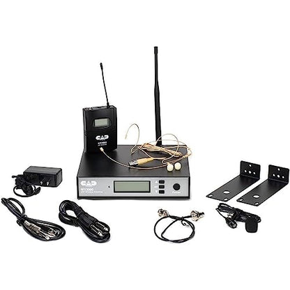 CAD WX1000BP Wireless Bodypack Mic System with Lav, Headset, and Guitar Cable (510 to 570 MHz) Bundle with Watson Rapid Charger with 4 AA Batteries