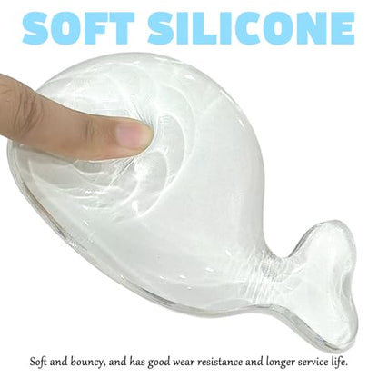 Gel Wrist Rest for Keyboard and Mouse Transparent White Whale Elbow Pad Cushion Ergonomic Cute Clear Cool Mouse Wrist Pad Silicone Non-Slip Support for Computer Gaming Home Office Men Hand Pillow - color: Whale White