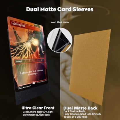 Truth Golden Dual Matte Card Sleeves, Katomula Card Sleeves for MTG, Standard Card Sleeve for MTG, PKM, Flesh & Blood - color: Truth Golden