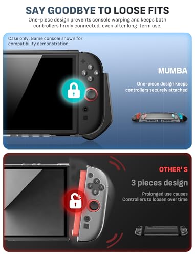 Mumba Blade Series Case for Nintendo Switch 2 [Dock Friendly] [Military-Grade Protection] Switch 2 Grip Protective Cover Shell, Quick-Release Joy-Con, Accessories for Switch 2 Controllers (Blue/Red) - color: Blue/Red