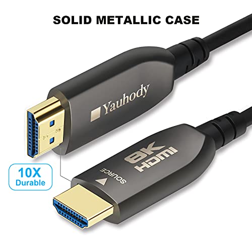 Real 8K HDMI Fiber Optic Cable 75ft, CL3 Rated, Ultra High Speed 48Gbps HDMI 2.1 Over Fiber, Supports 10K, 8K@60Hz, 4K@144Hz/120Hz/60Hz, HDCP 2.2 & 2.3, 4:4:4, eARC, Dynamic HDR 10, 3D (75ft) - size: 75 feet (Fiber HDMI)