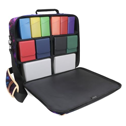 ENHANCE Designer Edition TCG Bag - MTG Shoulder Bag with Customizable Dividers & Accessory Pocket for Deck Boxes, Dice - Card Storage Compatible with Magic the Gathering, Lorcana (Galaxy) - color: Galaxy, size: Large