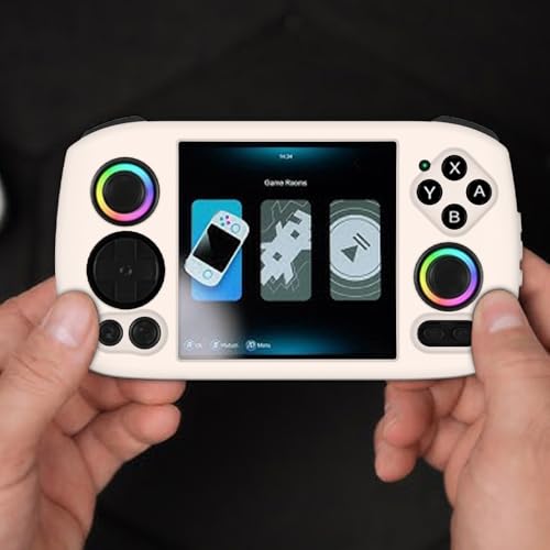 Protective Case for RG Cube Silicone Soft Skin Cover Sleeve with Lanyard for RG Cube Retro Handheld Game Console Anti-Drop Shockproof Shell Case Accessories (Light White) - color: Light White