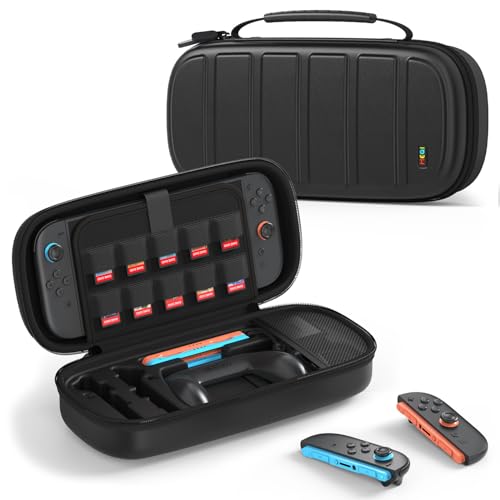 MEQI Carrying Case for Nintendo Switch 2, Hard Shell Travel Case with Large Storage for Storing Console, Joy-Con 2, 10 Game Cards, Cable & Charger