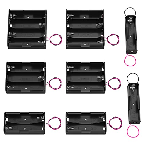 DAIERTEK 18650 Battery Holder with Wire 3.7V,7.4V, 11.1V, 14.8V 18650 Battery Holder Box 2 for Each Type -Total 8Pcs - color: 1-2-3-4-18650