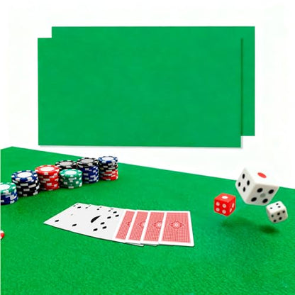 2Pcs Poker Table Mat & 36x72 Inch Premium Green Felt Table Cover & Poker Table Topper for Texas Holdem and Card Games & Game Mat for Table Tops & Card Table Mat & Poker Table Cover