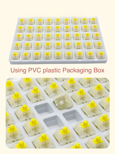 Gateron Milky Yellow Pro V2 Pre-lubed Linear Keyboard Switches 5-Pin 50gf for All MX Mechanical Keyboard Game Keyboard(Milky Yellow Pro V2,45Pcs) - color: Milky Yellow Pro V2, size: 45Pcs