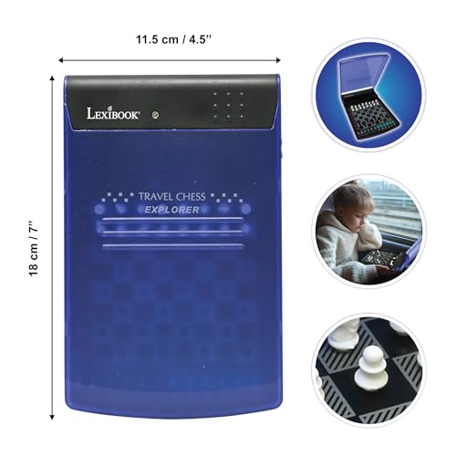 Lexibook, Electronic Travel Chess Set, LCG500 | 32 pieces, 64 difficulty levels, 1-2 players, Strategy game - style: LCG500