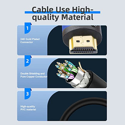 Postta HDMI 케이블(30.5m(100피트) 블루) HDMI 2.0V, 내장 신호 부스터 포함 - 4K, 3D, 1080P, 이더넷, 오디오 리턴 지원 - 1팩 - color: 블루., size: 100피트