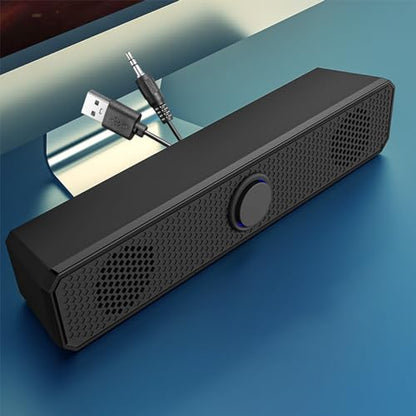 Wired Computer Speakers for Desktop Pc Laptop HiFi Gaming Speakers | Volume Knob Noise Cancelling USB Speaker 360° Surround Sound Sound Bar for Pc Computer Soundbar Sound Bars for Smart Tv