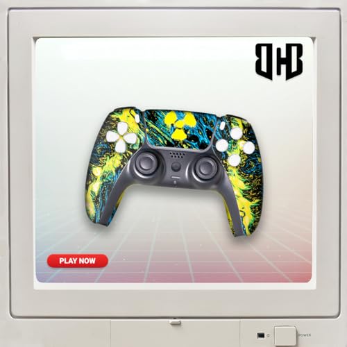 Radioactiive Custom PS-5 Controller Wireless compatible with Play-Station 5 Console by BCB Controllers | Proudly Customized in USA with Permanent HYDRODIP Printing(NOT JUST A SKIN)(MODDED) - color: Radioactiive, size: Modded - Front & Back Print