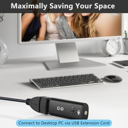 Upgrade USB Microphone with Touch Mute for Laptop & Desktop Computer | Plug-and-Play Condenser Mic with Mute LED Indicator, Clear Audio for Calls, Meetings, Study & Travel