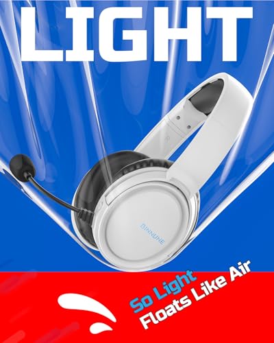 BINNUNE Xbox Wireless Gaming Headset with Mic, Lightweight Over-Ear Comfort for Long Gaming Sessions, Low Latency Wireless + Bluetooth, Flip-to-Mute Noise Cancelling Mic, 50mm Drivers, 40H Battery - color: White, style: For Xbox