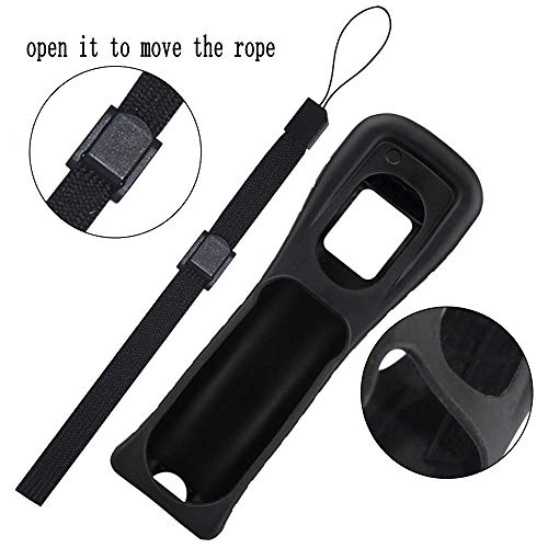 2X Wii Silicone Case Cover with Wrist Strap for Wii Remote Controller (Black) - color: Black
