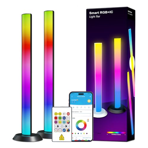 DAYBETTER Smart LED Light Bars,RGBICWW TV Light Bar for Living Room,Gaming | Remote and App Control,Color Changing,Timing,TV Backlights with Scene and Music Modes,Multiple Placement Options,Black - color: Black