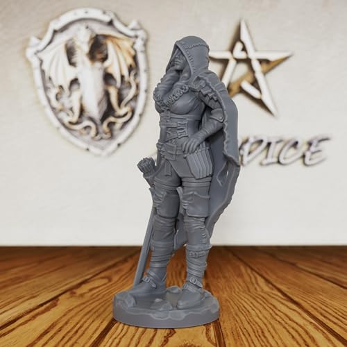 AUSPDICE Pro-Painted Quality Unpainted TTRPG Figure 32mm Scale Fantasy Role Playing Minis Figurine for Dungeon Masters, Human Miniatures Tabletop Gaming Miniatures RPG Accessory - Lycan Slayer(AS301)