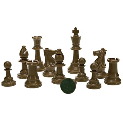 WE Games Color Bright Plastic Staunton Tournament Chess Pieces with 3.75 in. King - Half Chess Set of Chess Pieces Only, Gold - color: Gold
